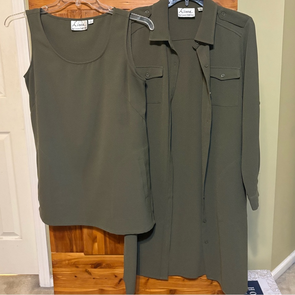 Linea by Louis Dell’Olio Gauze Crepe Topper and Tunic Tank